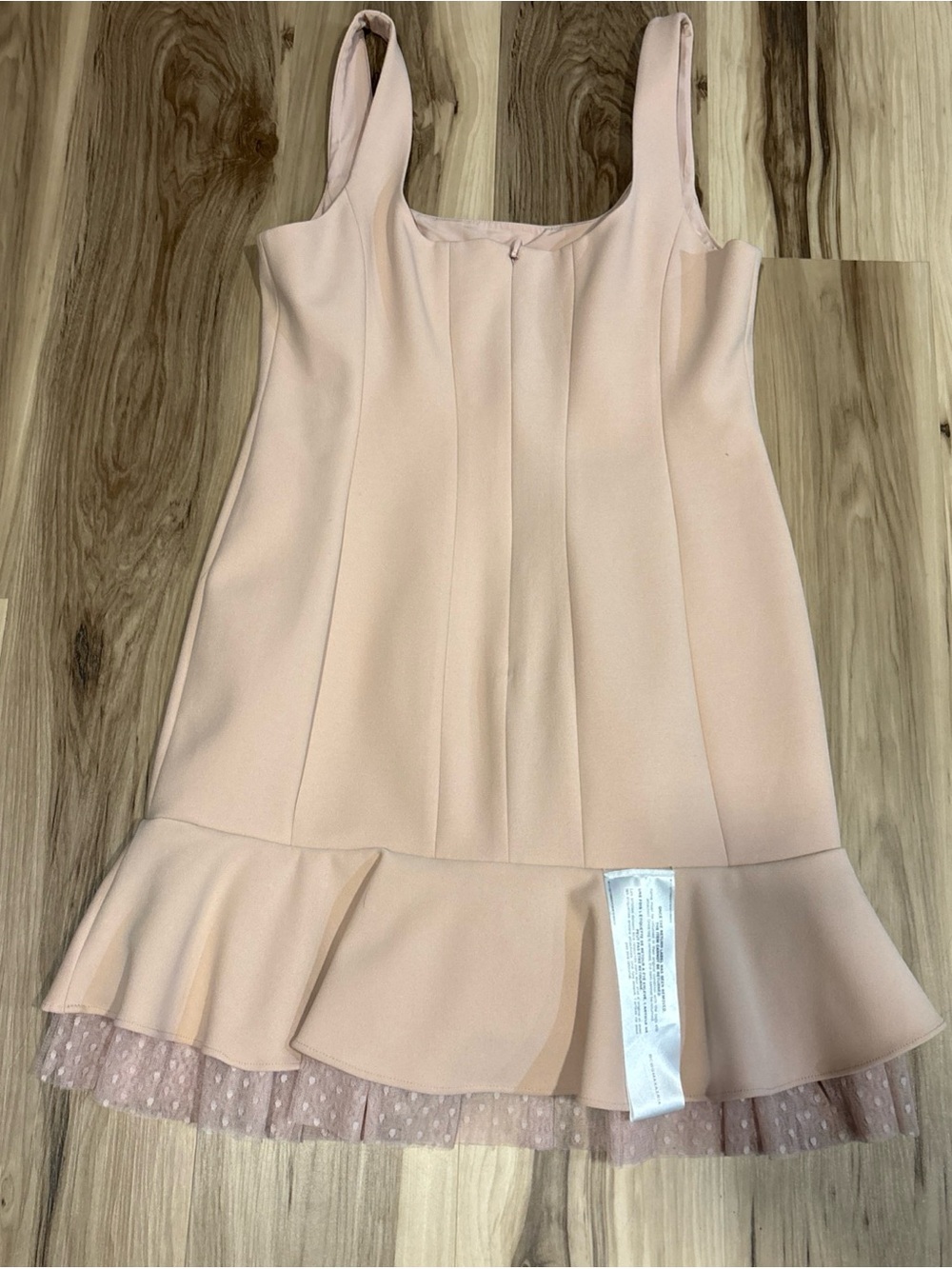 NEW BCBG MAX AZRIA SCOOP NECK FLUTED DRESS BARE PINK NNH66P26 SIZE 12 $278.00 - Picture 7 of 8